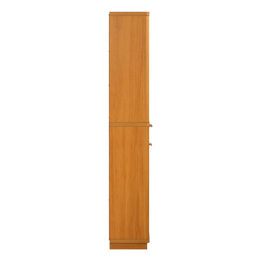 Beautiful Fluted Linen Storage Cabinet, Warm Honey