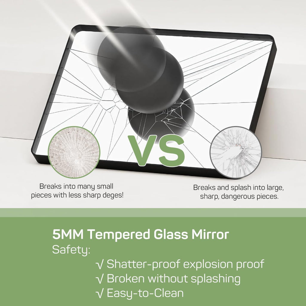 Bathroom Mirror 22x30 Inch, Vanity Mirrors with Rectangle Metal Frame, Modern Wall Mounted Mirror