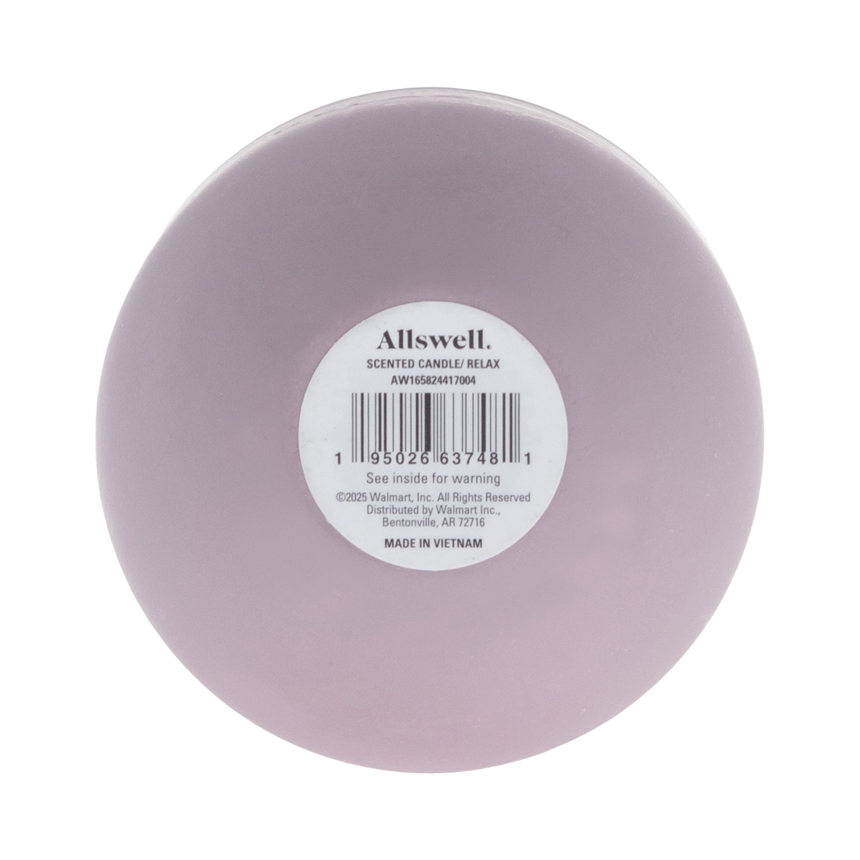 Allswell Relax Scented Lavender, Jasmine & Chamomile Ceramic Jar Candle, 10 oz