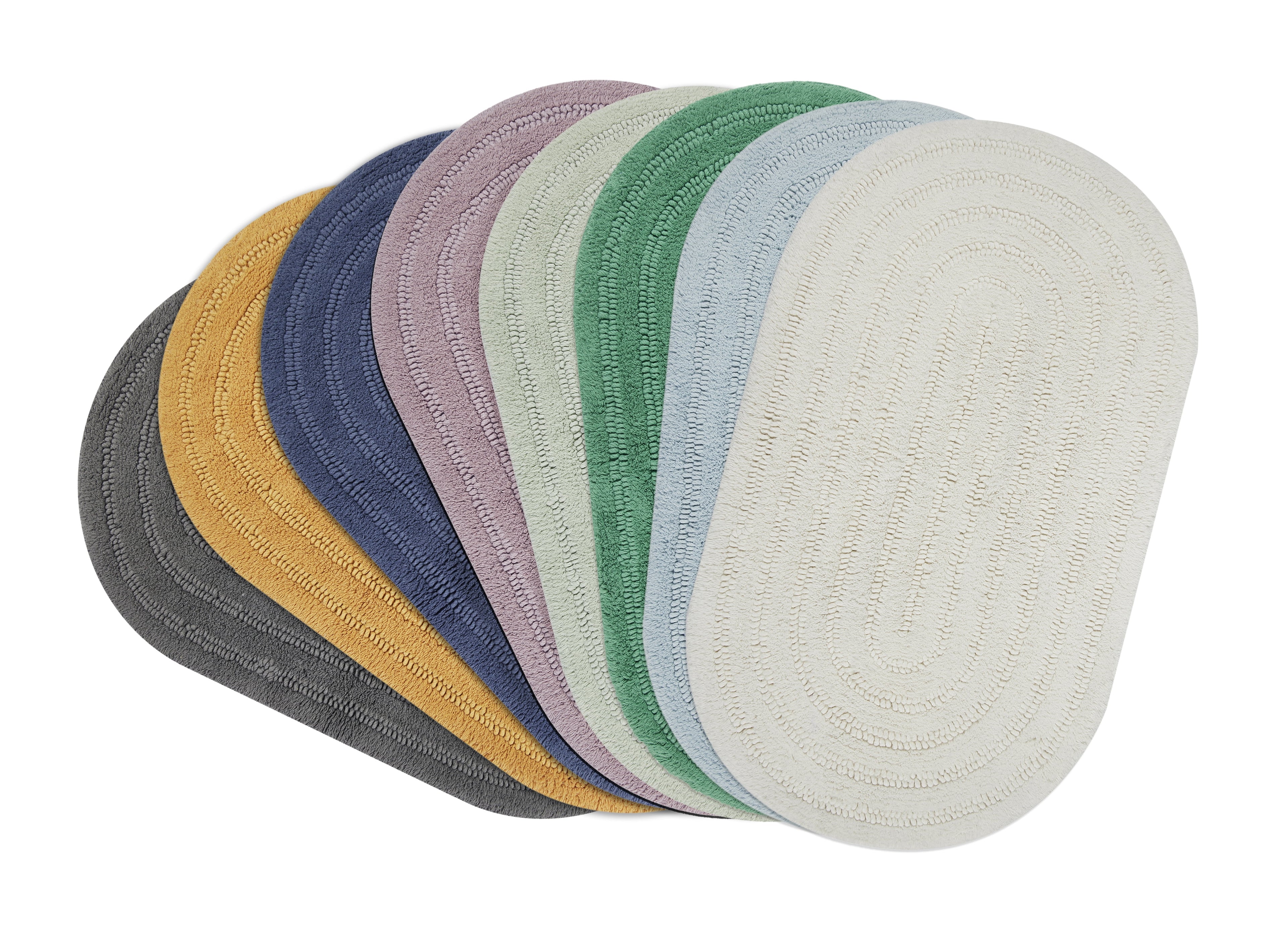 Beautiful Oval Cotton Bath Rug by Drew Barrymore, Amber Yellow, 20" x 34"