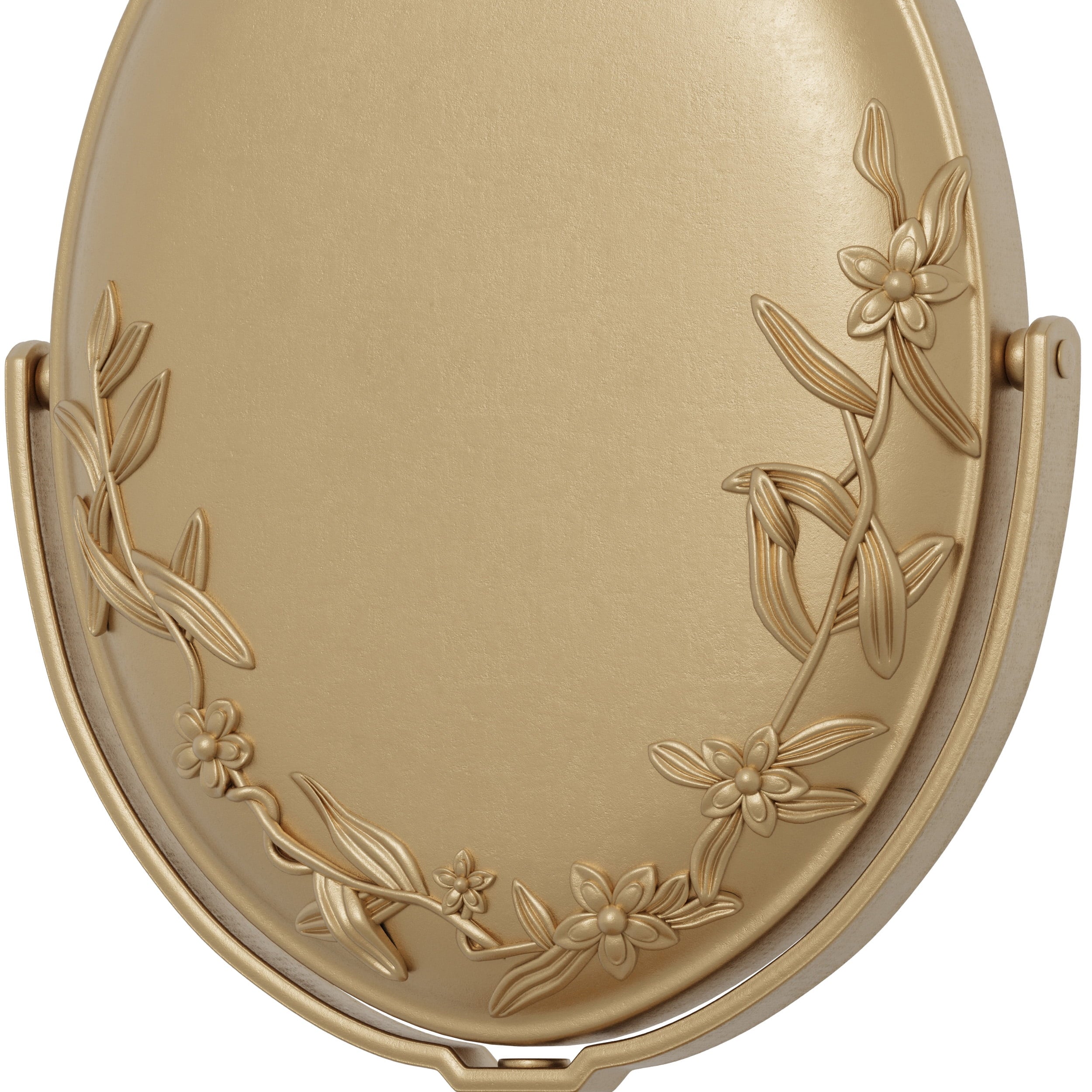 Beautiful Gold Vanity Mirror w/ Storage, Floral Design by Drew Barrymore – 1X Magnification, Space-Saving, Vintage-Inspired