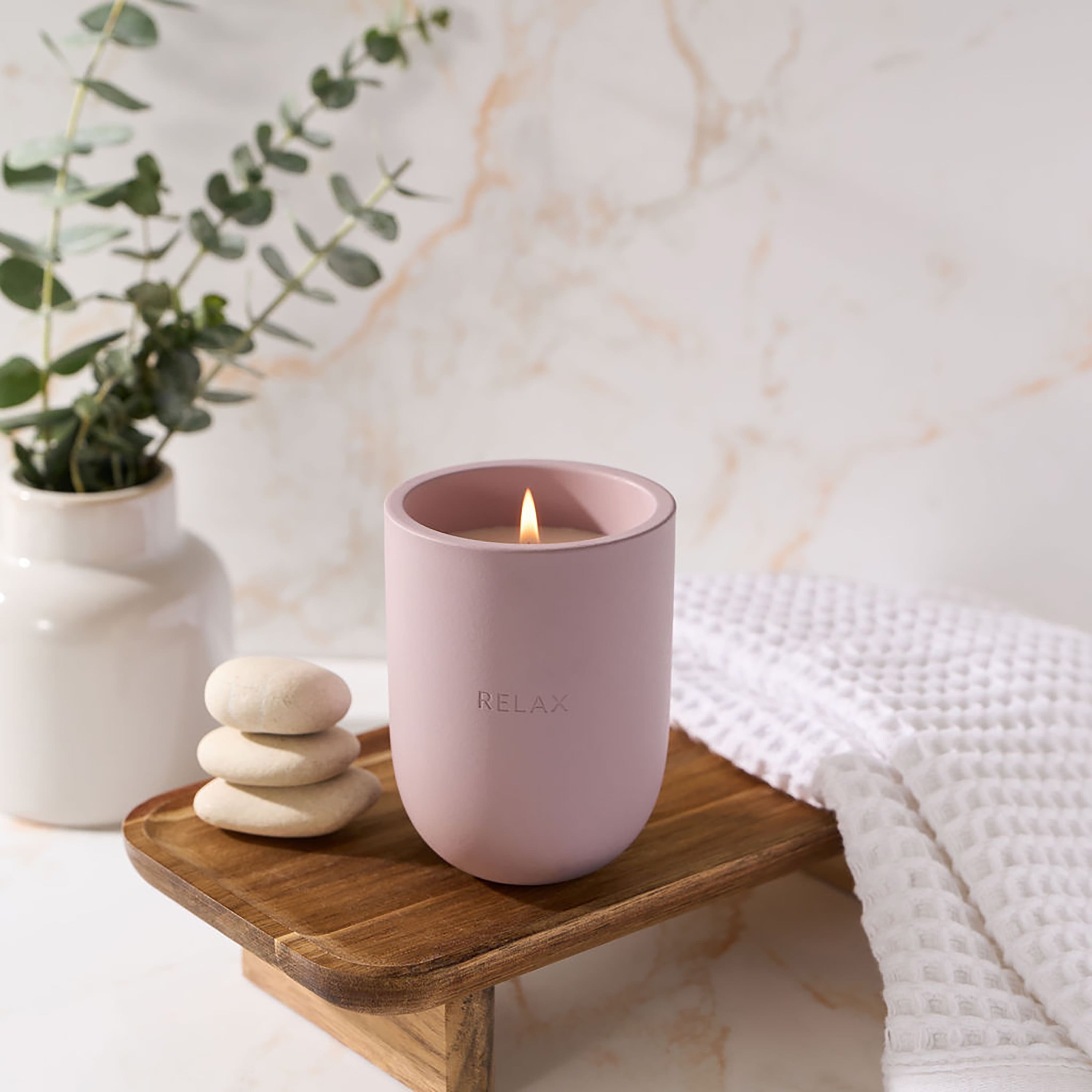 Allswell Relax Scented Lavender, Jasmine & Chamomile Ceramic Jar Candle, 10 oz