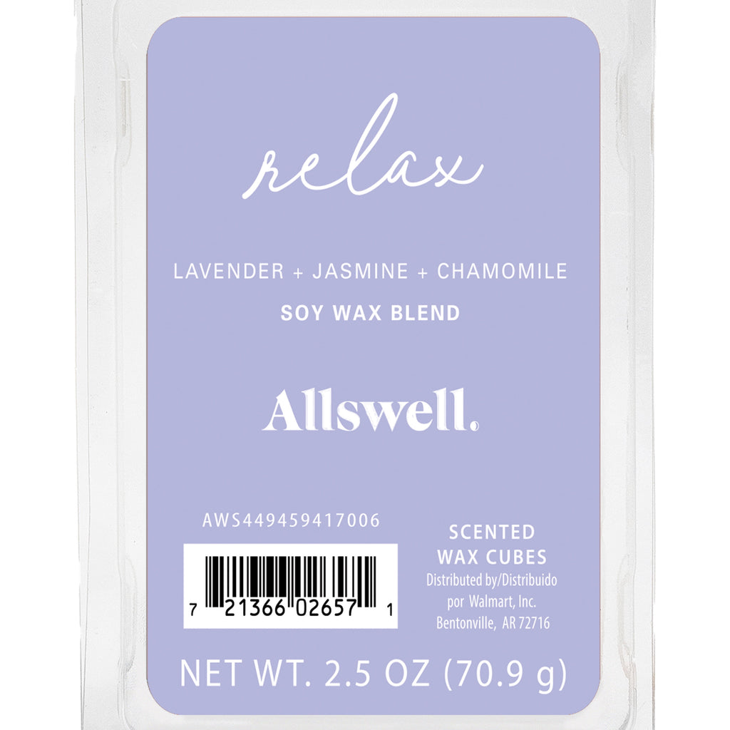 Allswell 6 Cube Wax Melts, Relax (Lavender + Jasmine + Chamomile), 2.5 oz