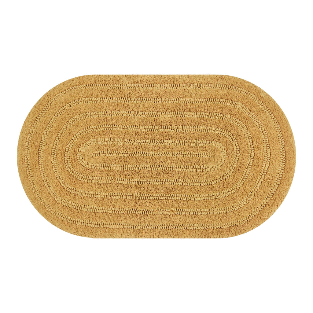 Beautiful Oval Cotton Bath Rug by Drew Barrymore, Amber Yellow, 20" x 34"