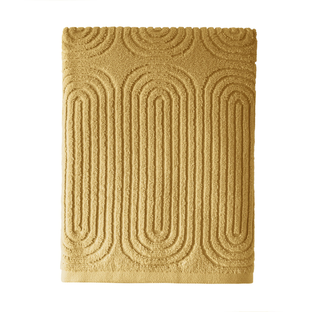 Beautiful by Drew Barrymore Textured Bath Towel, Soft 100% Cotton, Off White
