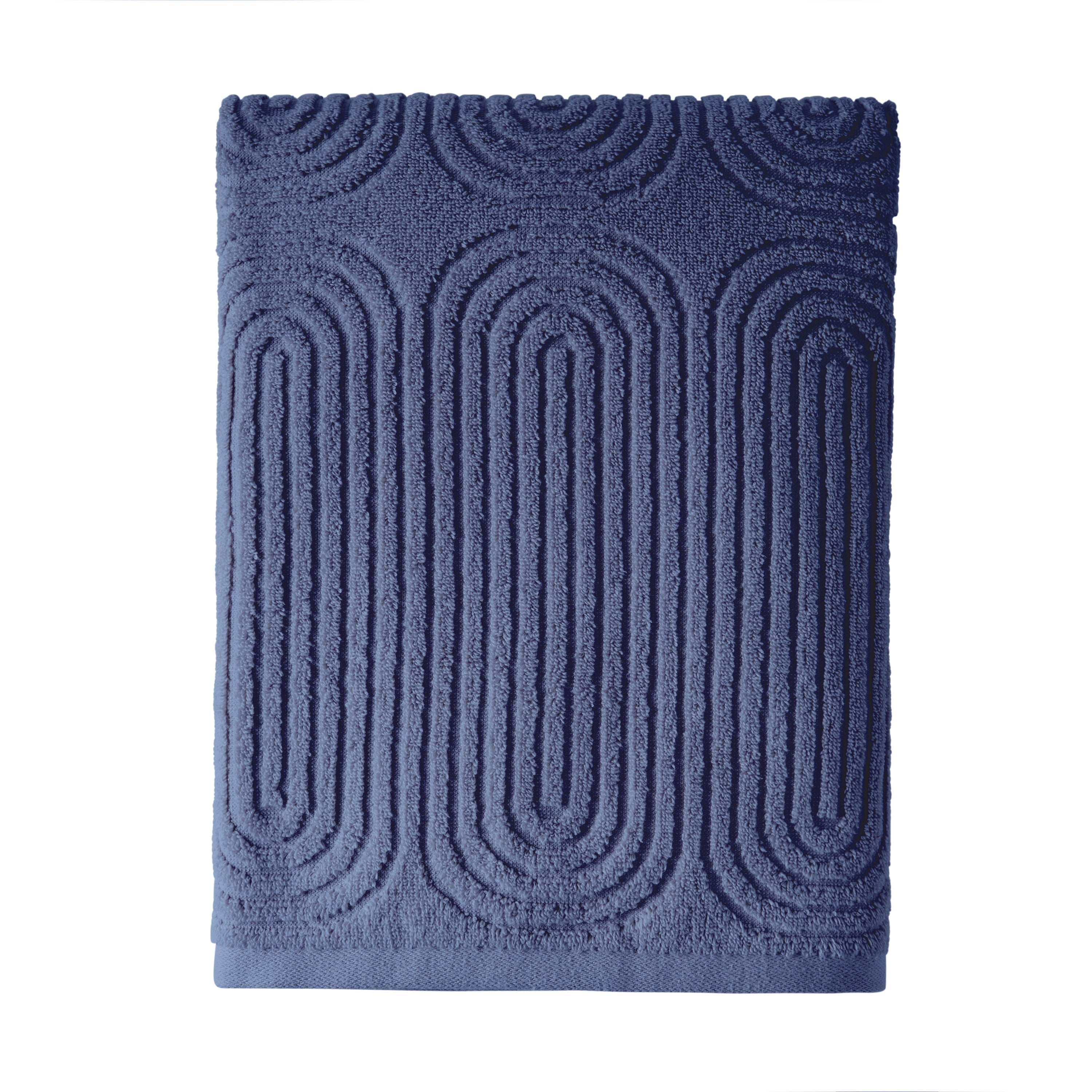Beautiful by Drew Barrymore Textured Bath Towel, Soft 100% Cotton, Off White