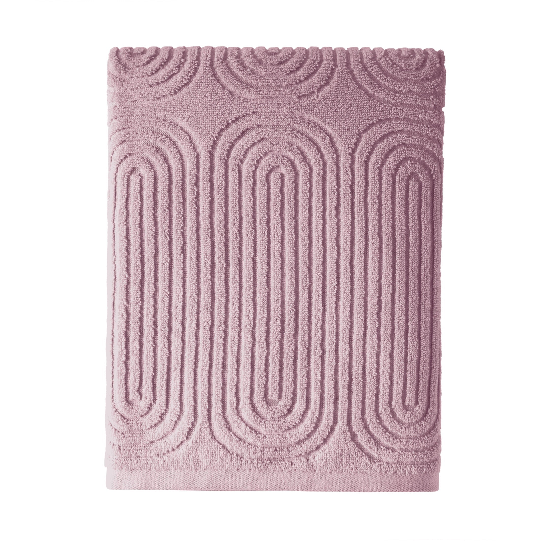 Beautiful by Drew Barrymore Textured Bath Towel, Soft 100% Cotton, Off White