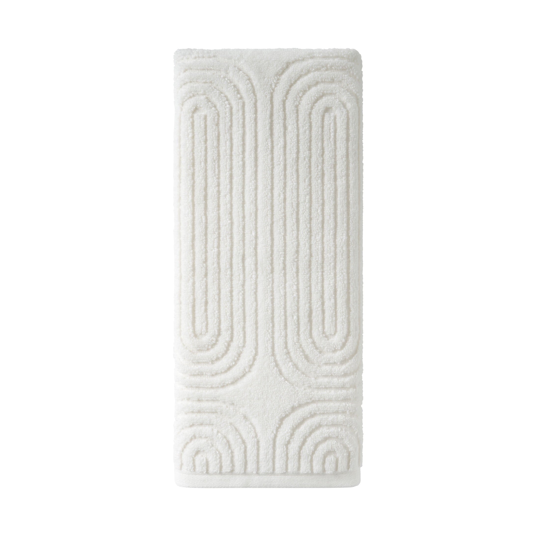 Beautiful by Drew Barrymore Textured Hand Towel, Soft 100% Cotton, Rose Pink