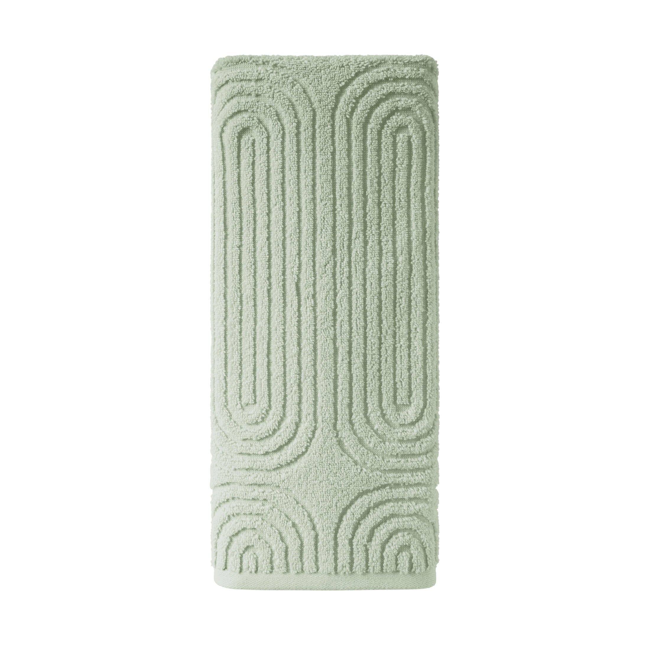 Beautiful by Drew Barrymore Textured Hand Towel, Soft 100% Cotton, Rose Pink