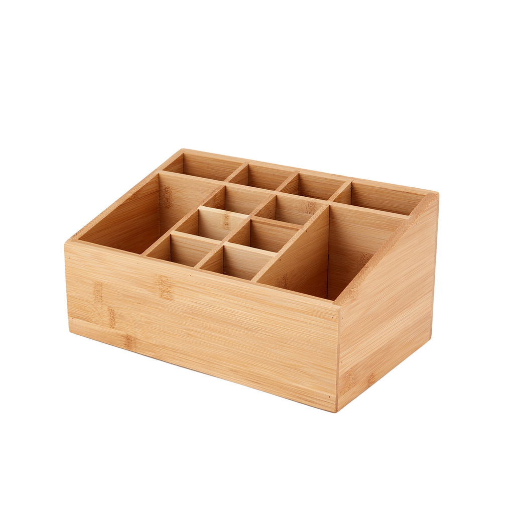 Better Homes & Gardens 12-Compartment Bamboo Bathroom Organizer, Brown