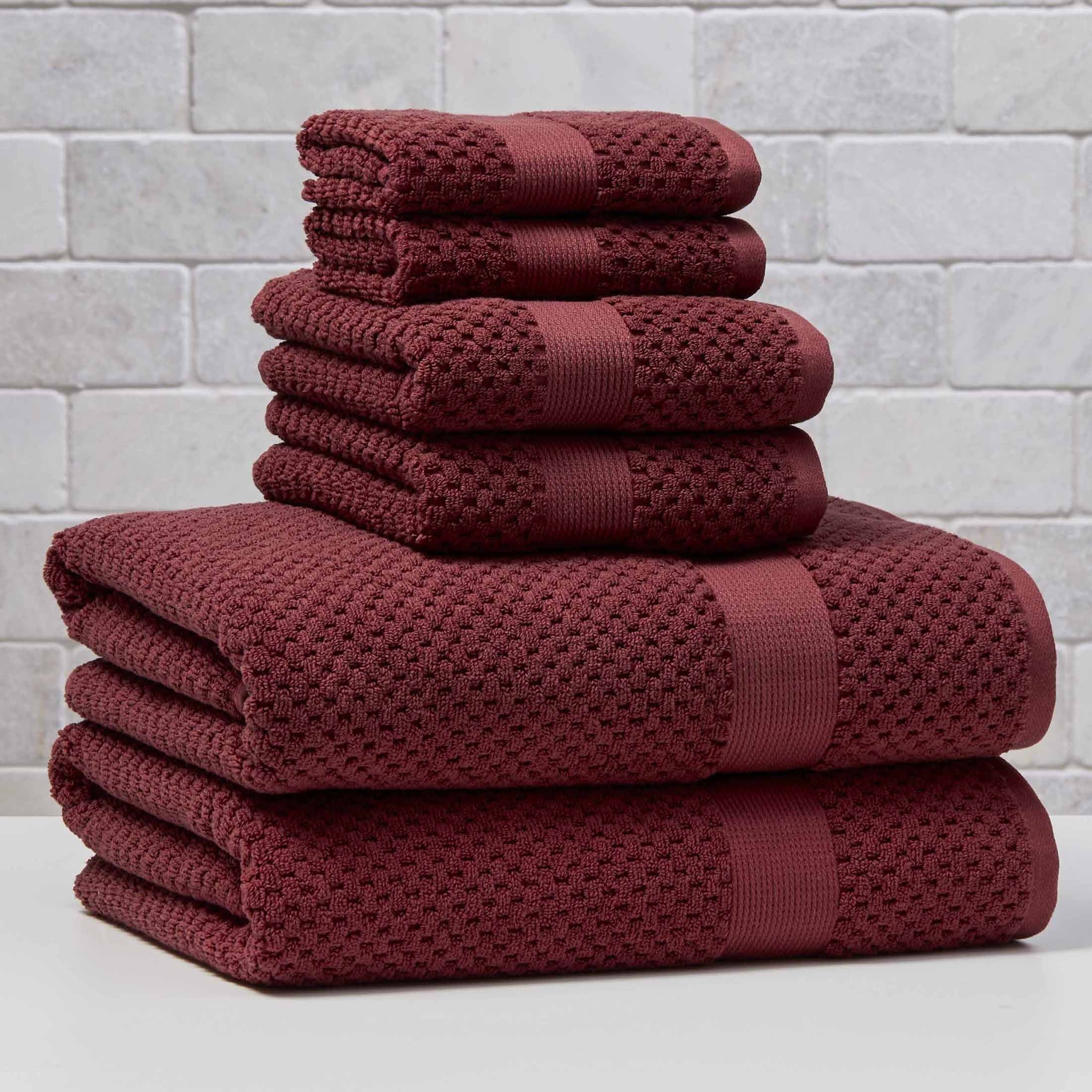 Better Homes & Gardens Signature Soft Cotton Popcorn Textured 6 Piece Bath Towel Set,Arctic White