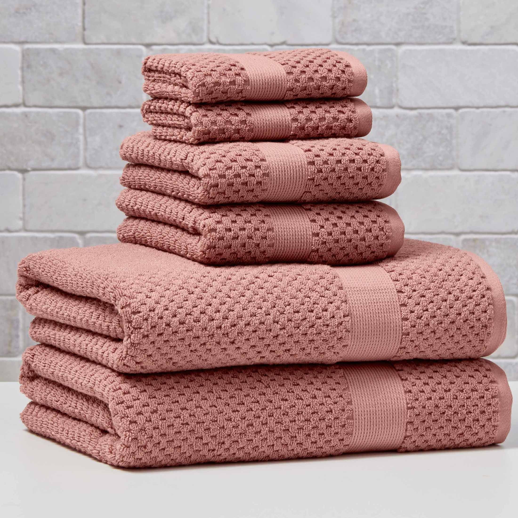 Better Homes & Gardens Signature Soft Cotton Popcorn Textured 6 Piece Bath Towel Set,Arctic White