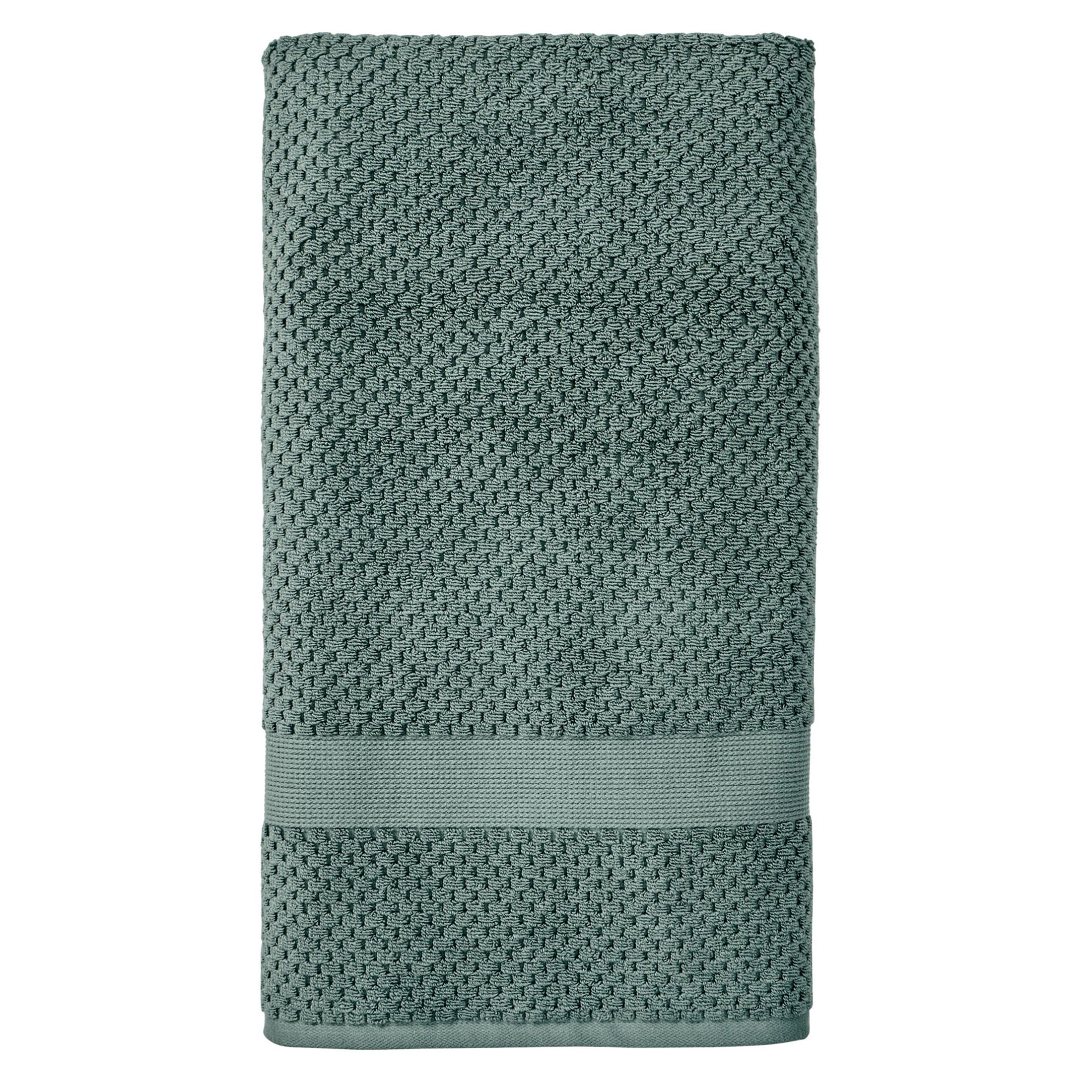 Better Homes & Gardens Signature Soft Cotton Popcorn Textured Bath Sheet, Green River