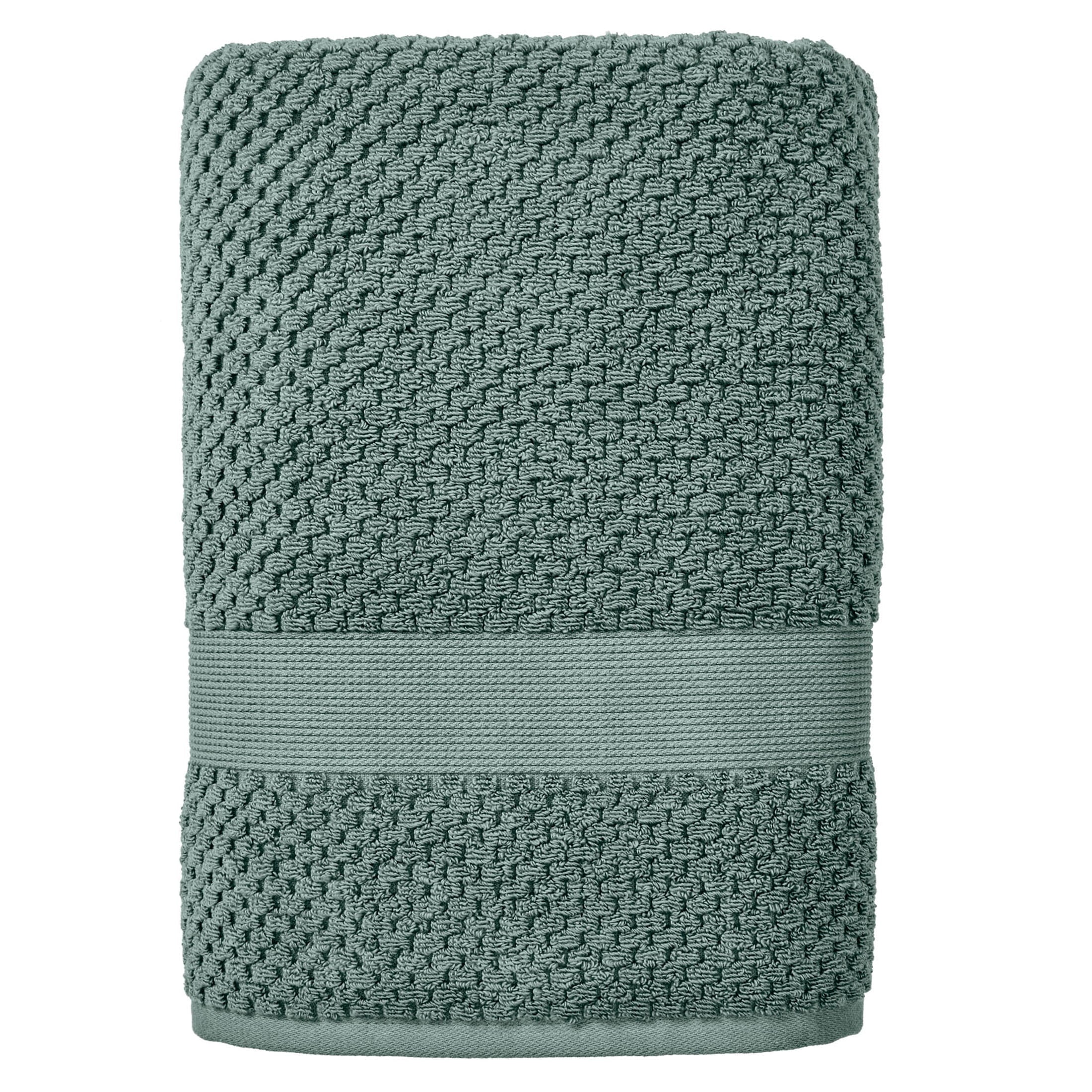 Better Homes & Gardens Signature Soft Cotton Popcorn Textured Bath Towel, Green River