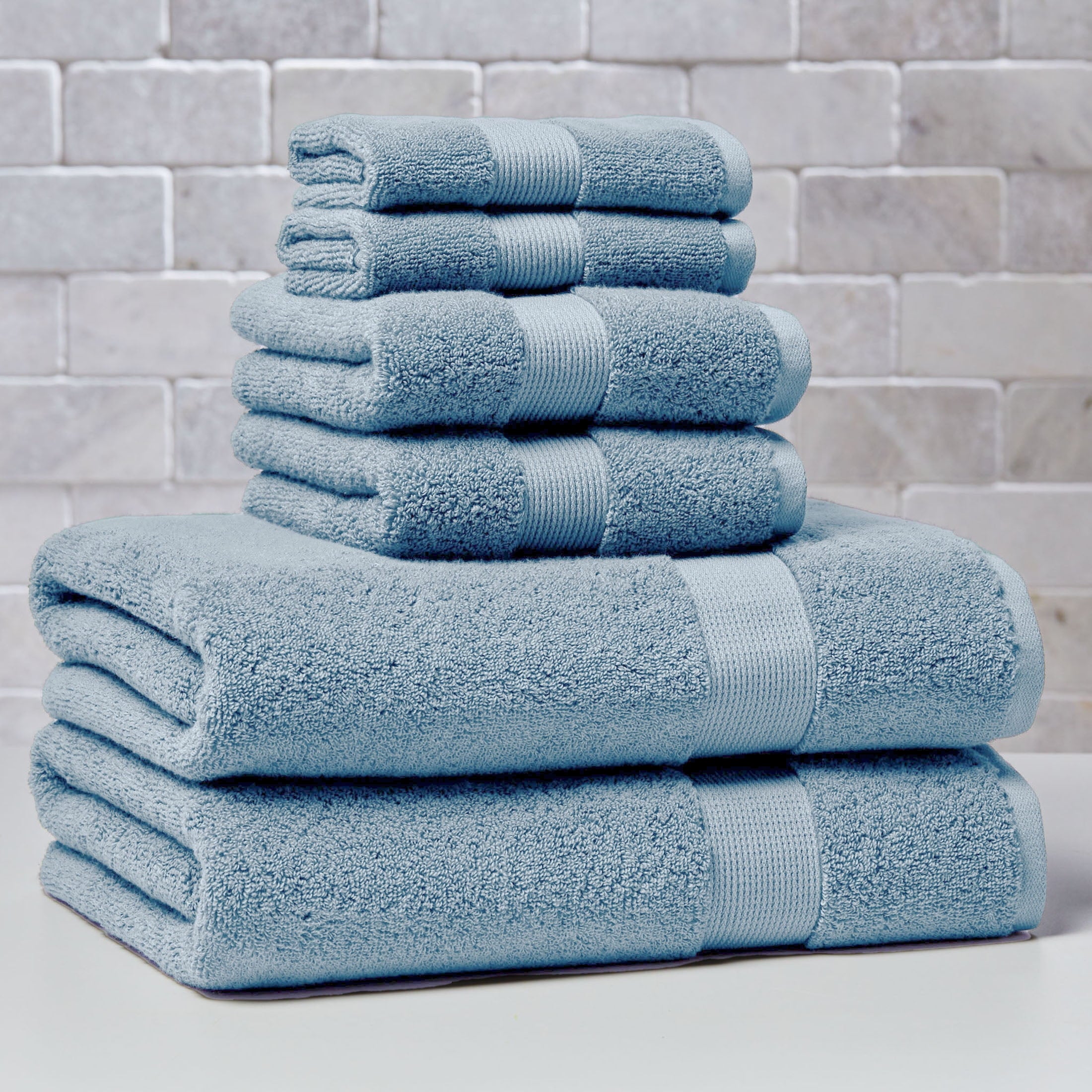 Better Homes & Gardens Signature Soft Solid Cotton 6 Piece Bath Towel Set,Vanilla Dream