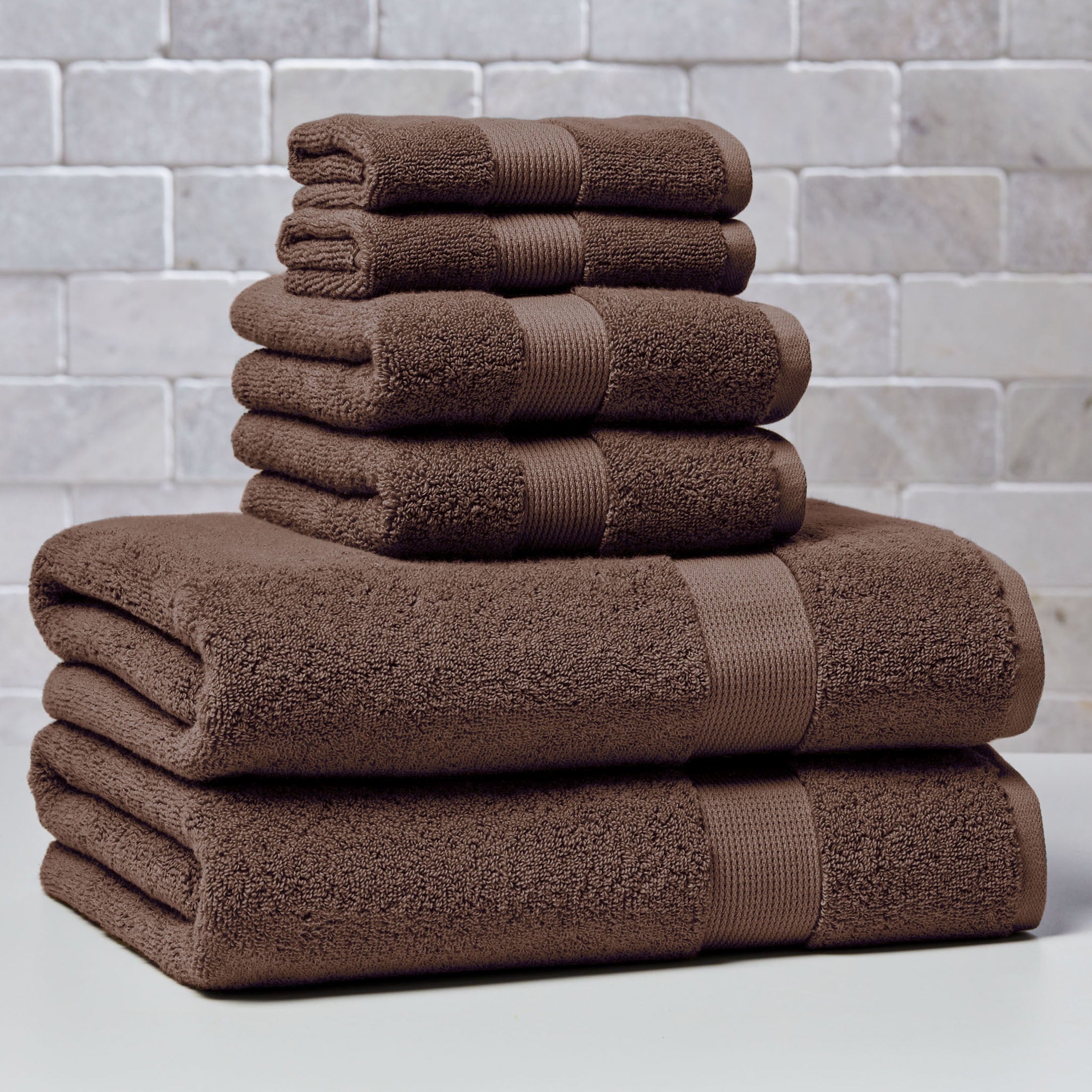 Better Homes & Gardens Signature Soft Solid Cotton 6 Piece Bath Towel Set,Vanilla Dream