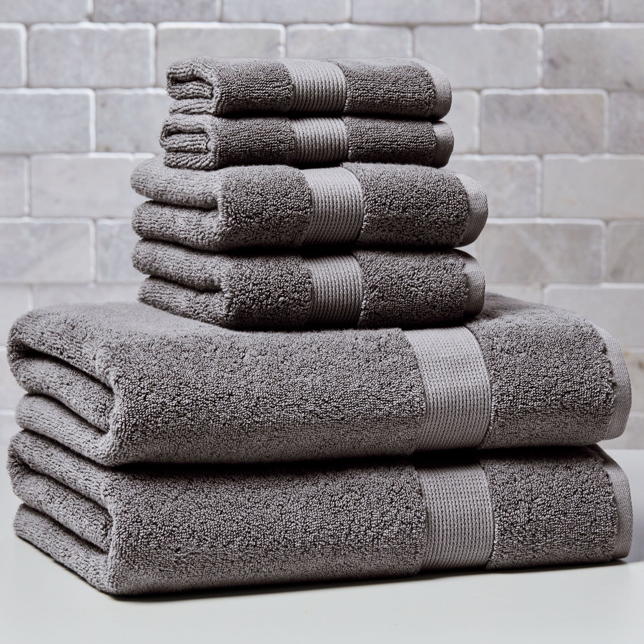 Better Homes & Gardens Signature Soft Solid Cotton 6 Piece Bath Towel Set,Vanilla Dream