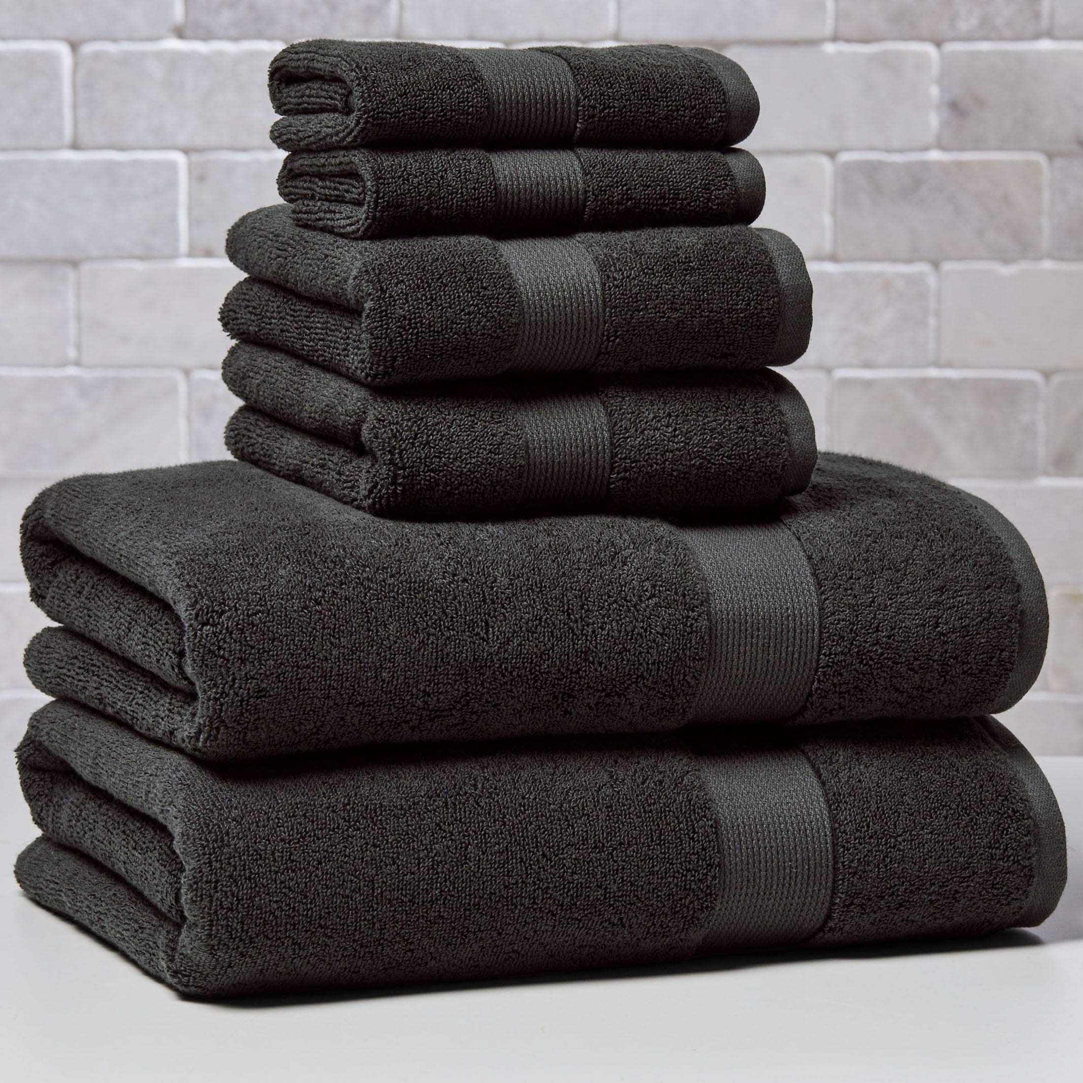 Better Homes & Gardens Signature Soft Solid Cotton 6 Piece Bath Towel Set,Vanilla Dream