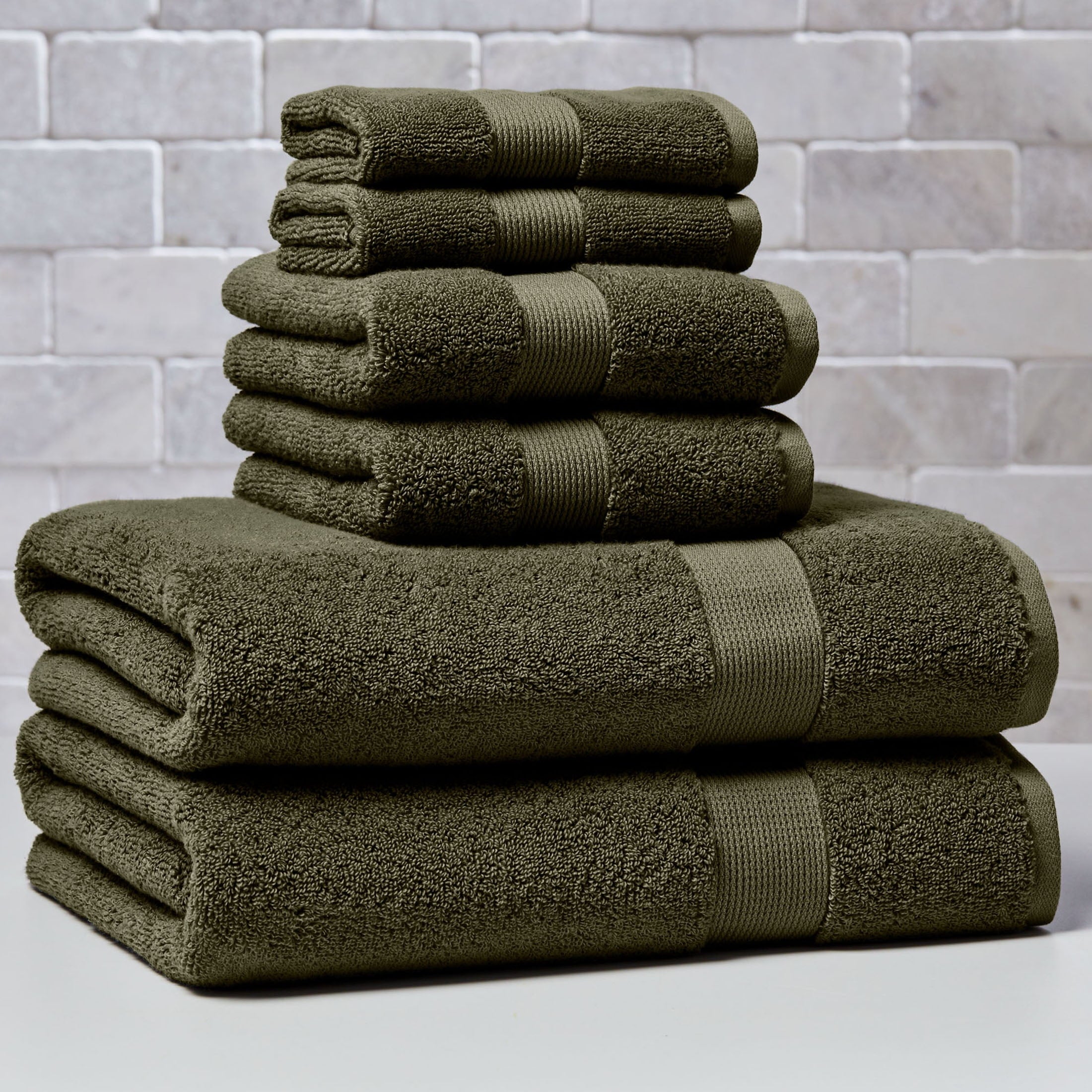Better Homes & Gardens Signature Soft Solid Cotton 6 Piece Bath Towel Set,Vanilla Dream