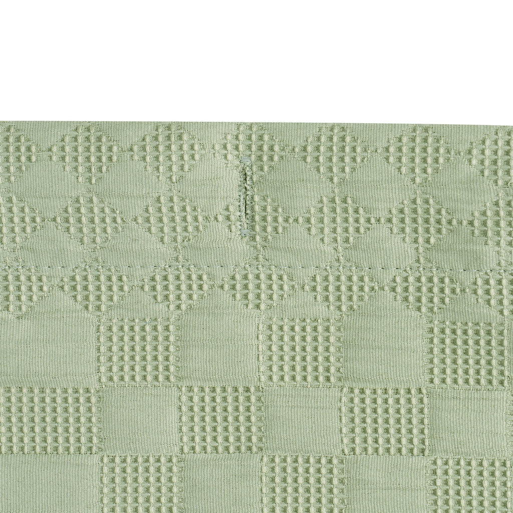 Beautiful Sage Green Check Matelassé Fabric Shower Curtain by Drew Barrymore, 72" x 72"