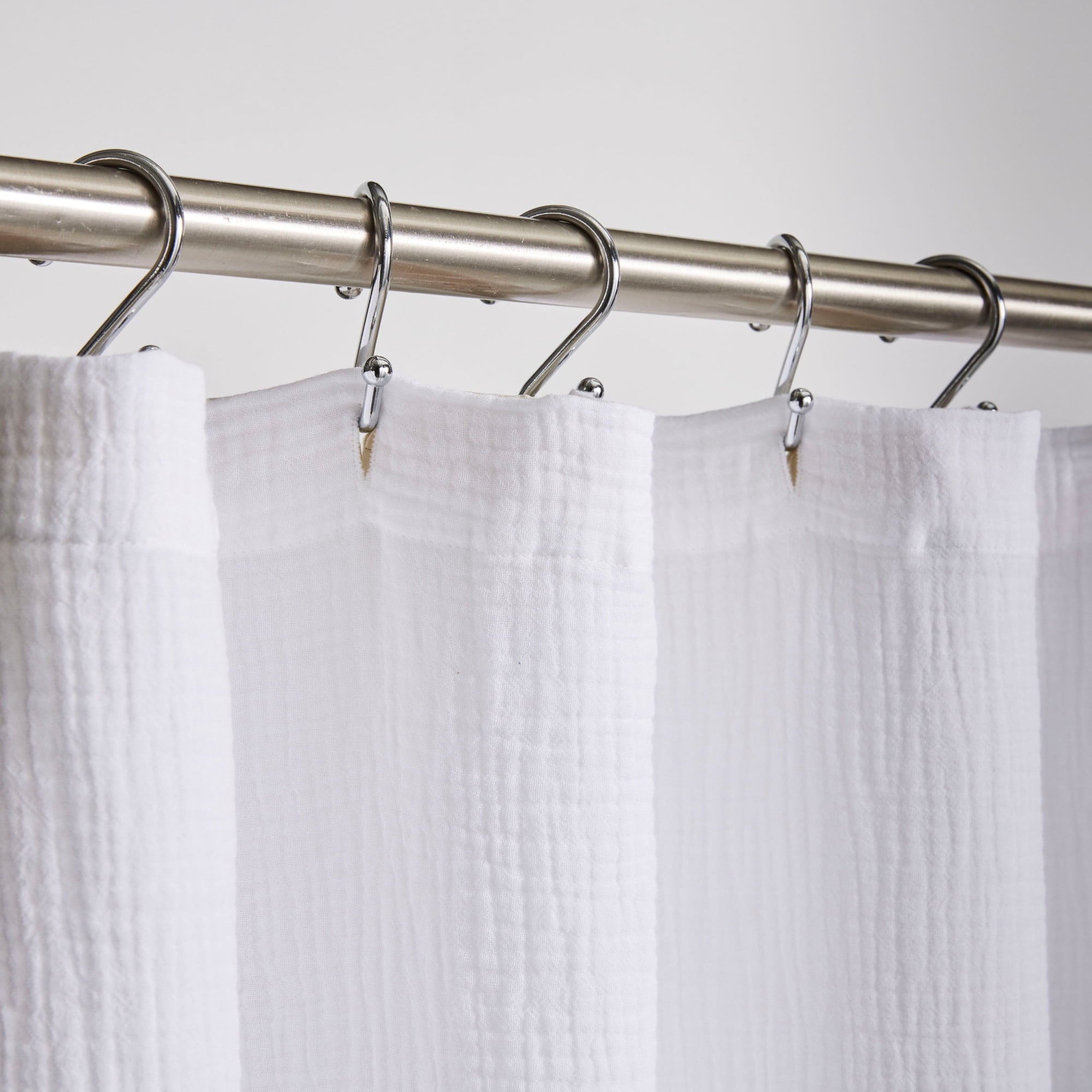 Better Homes & Gardens Gauze Shower Curtain Arctic White, 100% BCI Cotton, 72"W x 72"L, 1 Piece