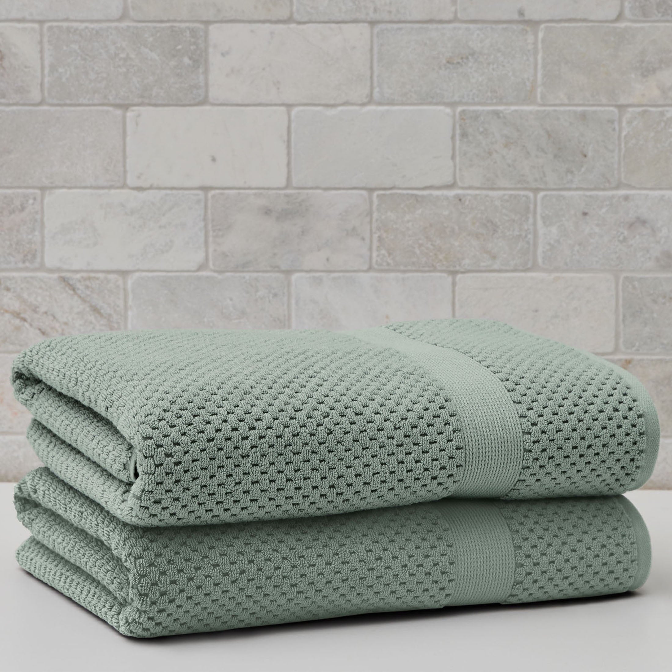 Better Homes & Gardens Signature Soft Cotton Popcorn Textured Bath Sheet, Green River
