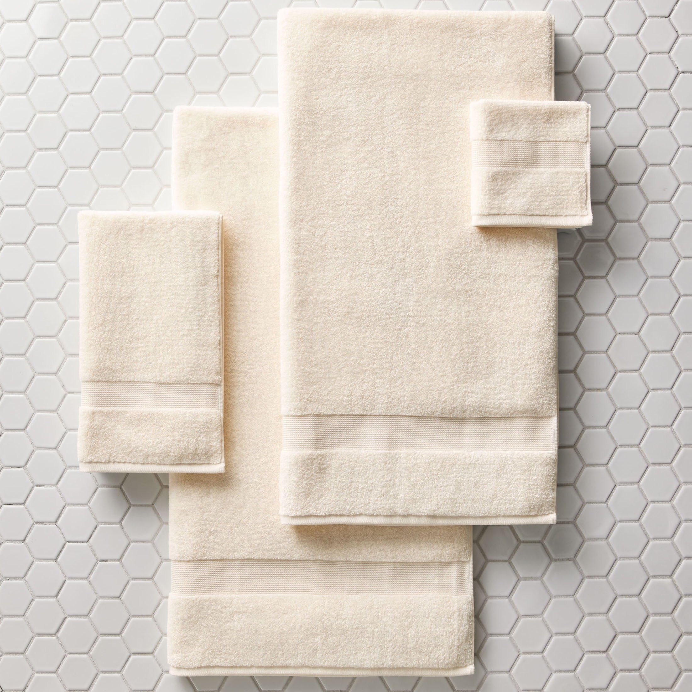 Better Homes & Gardens Signature Soft Solid Cotton 6 Piece Bath Towel Set,Vanilla Dream