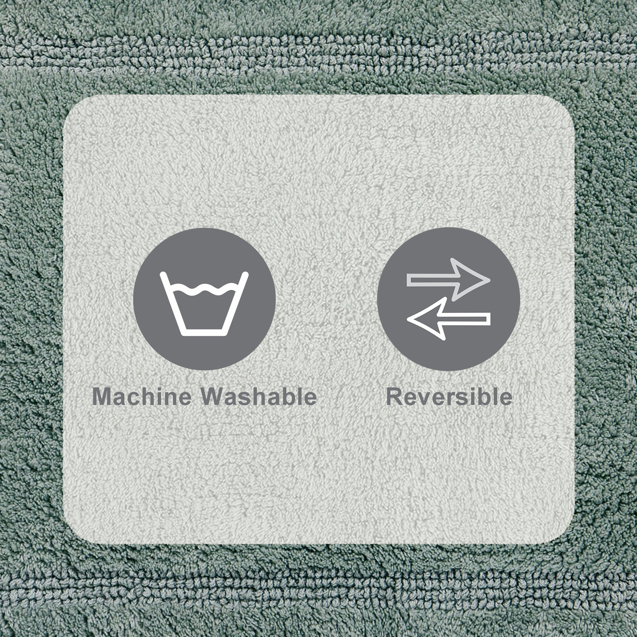Better Homes & Gardens Cotton Reversible Bath Rug, Green River, 17" x 24"