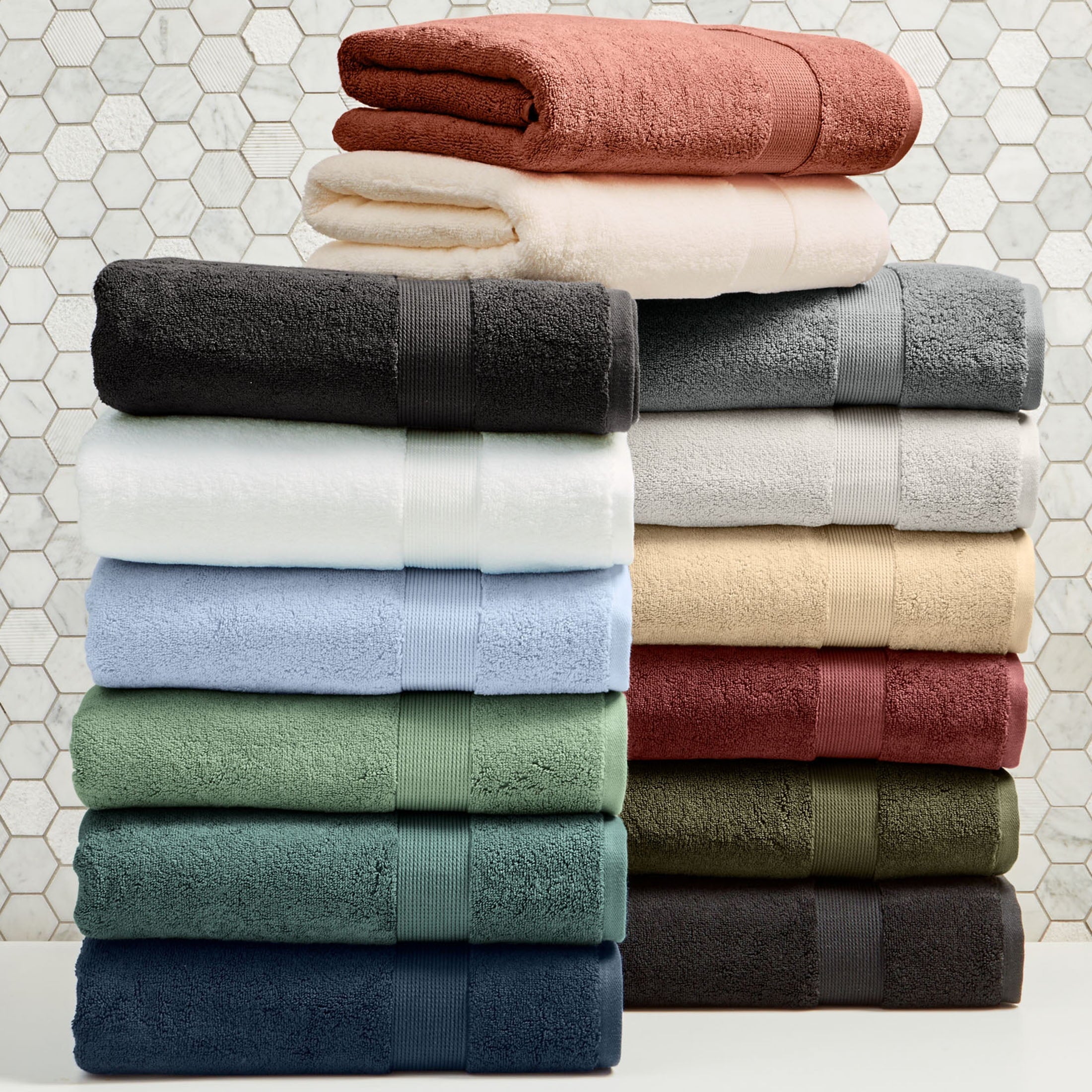 Better Homes & Gardens Signature Soft Solid Cotton 6 Piece Bath Towel Set,Vanilla Dream