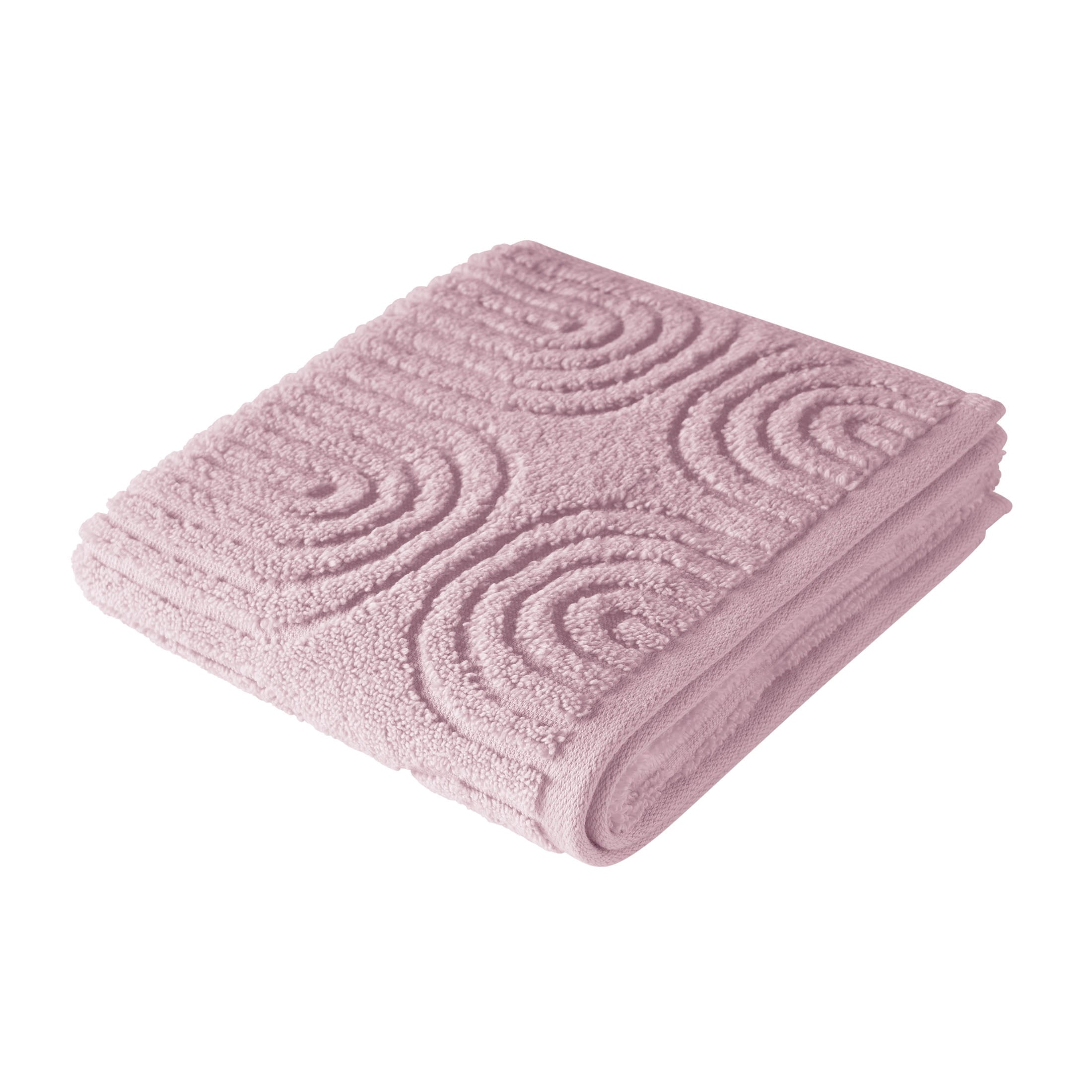 Beautiful by Drew Barrymore Textured Hand Towel, Soft 100% Cotton, Rose Pink