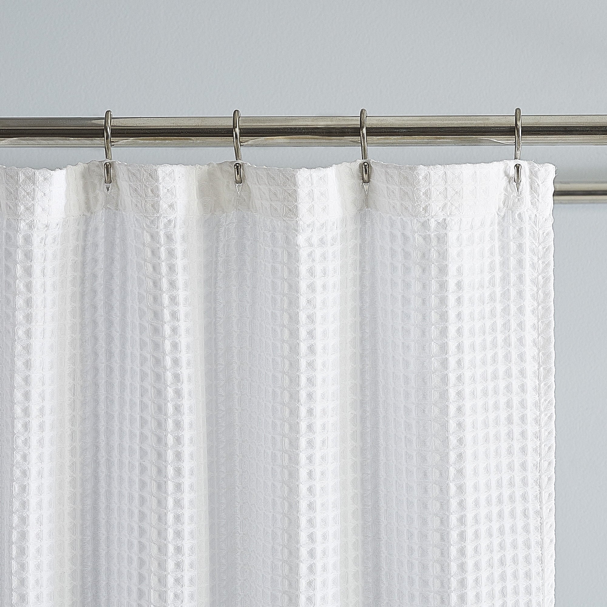 Better Homes & Gardens Chunky Waffle Weave Fabric Shower Curtain 72" x 72"