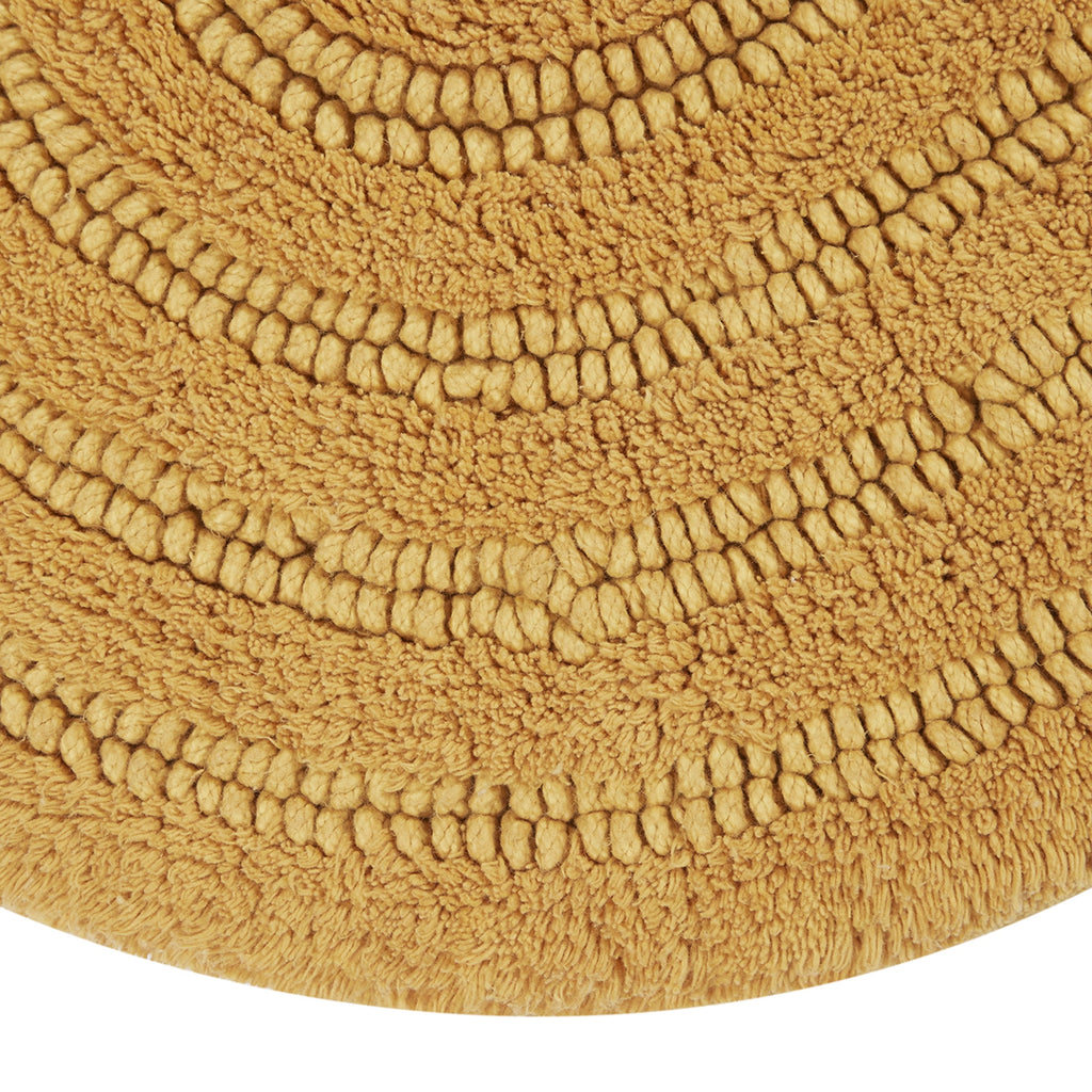 Beautiful Oval Cotton Bath Rug by Drew Barrymore, Amber Yellow, 20" x 34"