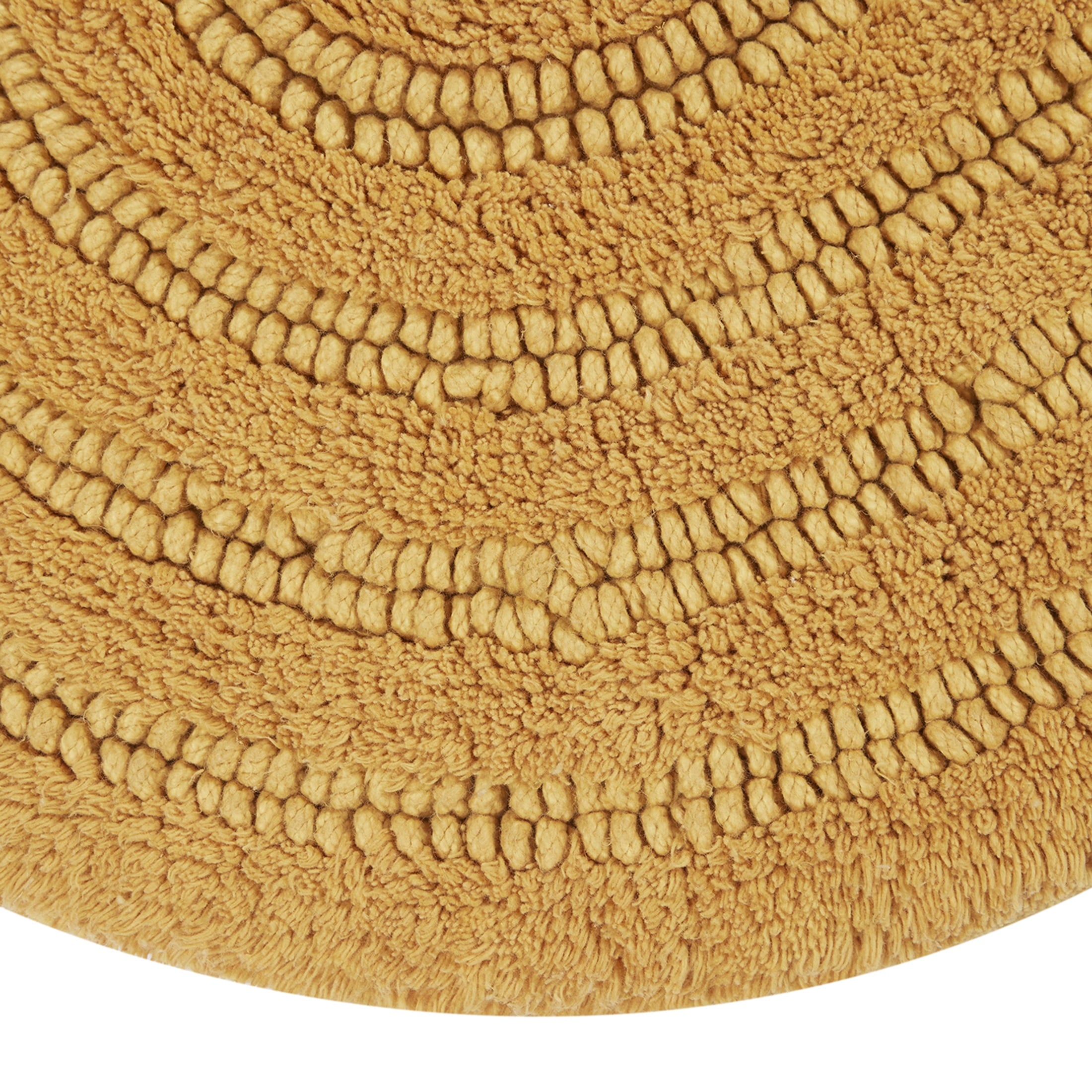 Beautiful Oval Cotton Bath Rug by Drew Barrymore, Amber Yellow, 20" x 34"