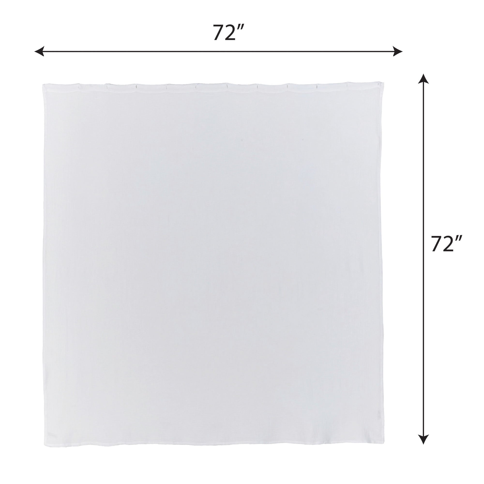Better Homes & Gardens Gauze Shower Curtain Arctic White, 100% BCI Cotton, 72"W x 72"L, 1 Piece