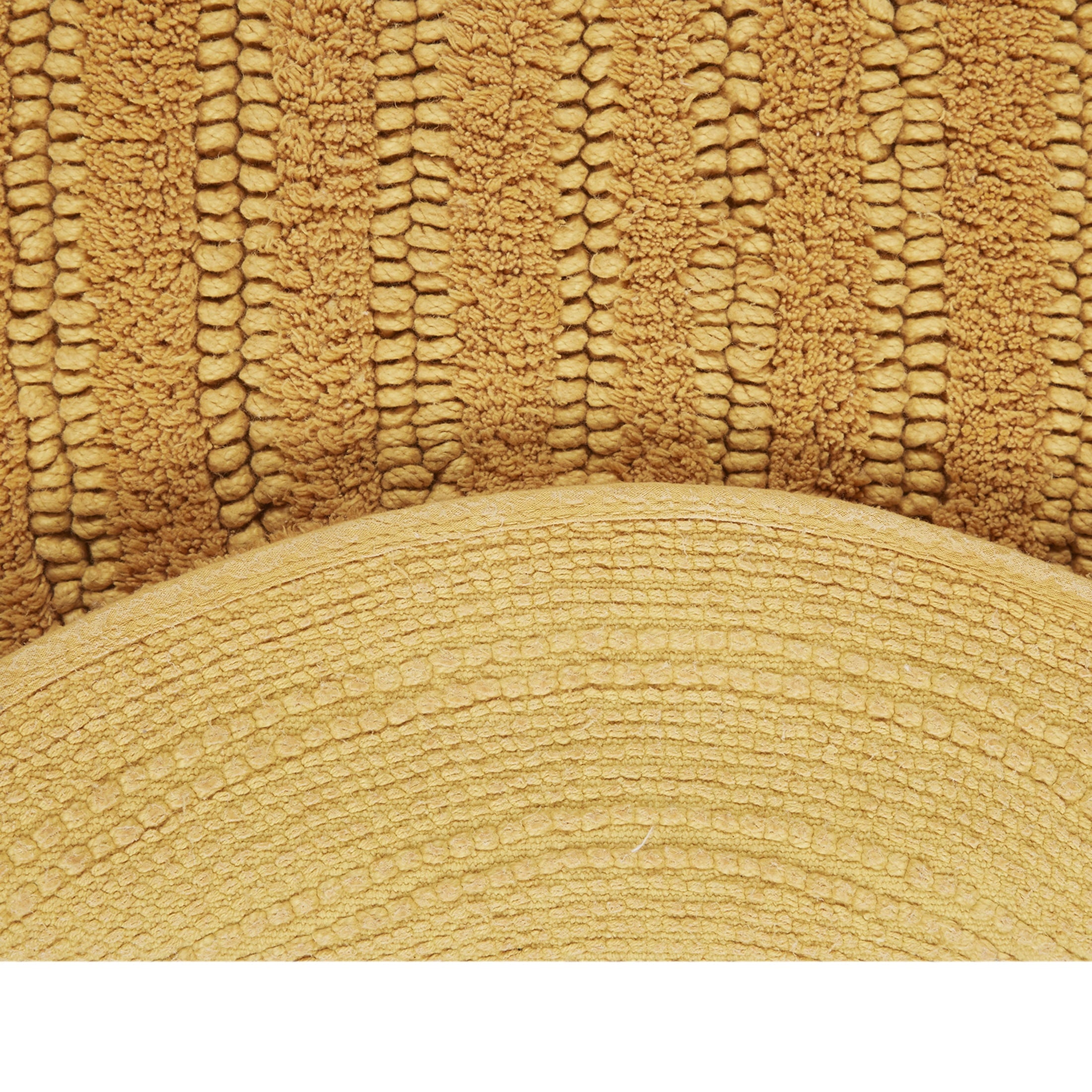 Beautiful Oval Cotton Bath Rug by Drew Barrymore, Amber Yellow, 20" x 34"